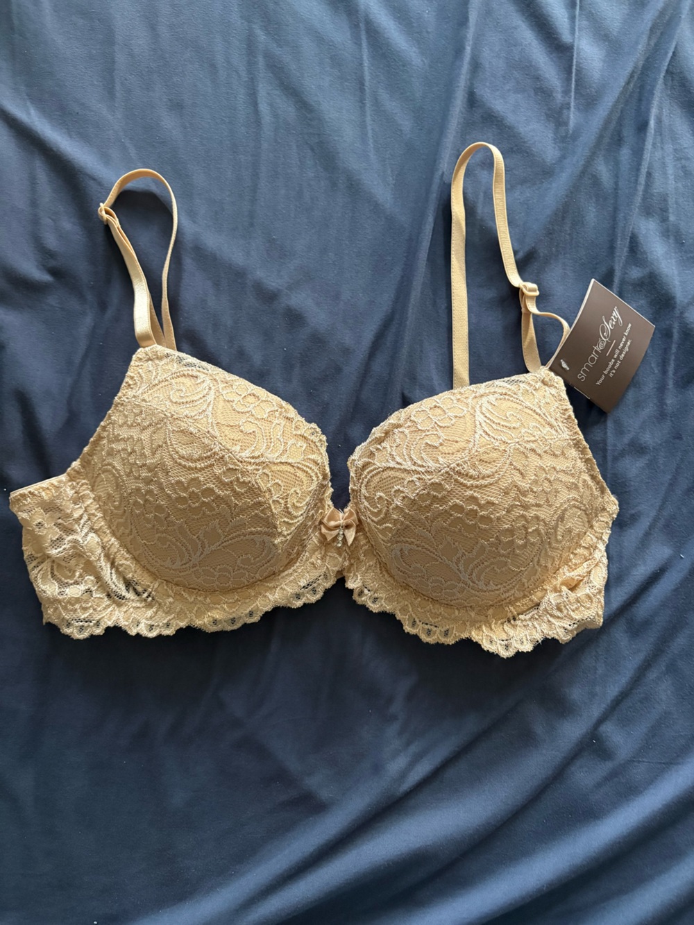 Smart & Sexy Lacy Nude Underwire Bra